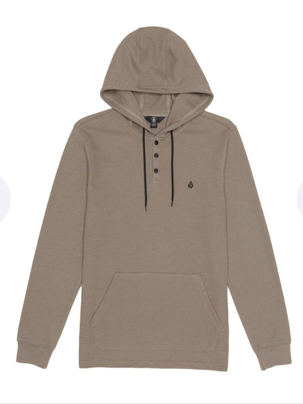 Volcom Murph Hooded Long Sleeve Thermal Pullover Shirt Mens XL Taupe